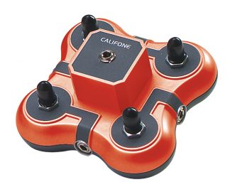 Califone Mini Headphone junction box 3.5mm jack and 4 x 3.5mm sockets - red